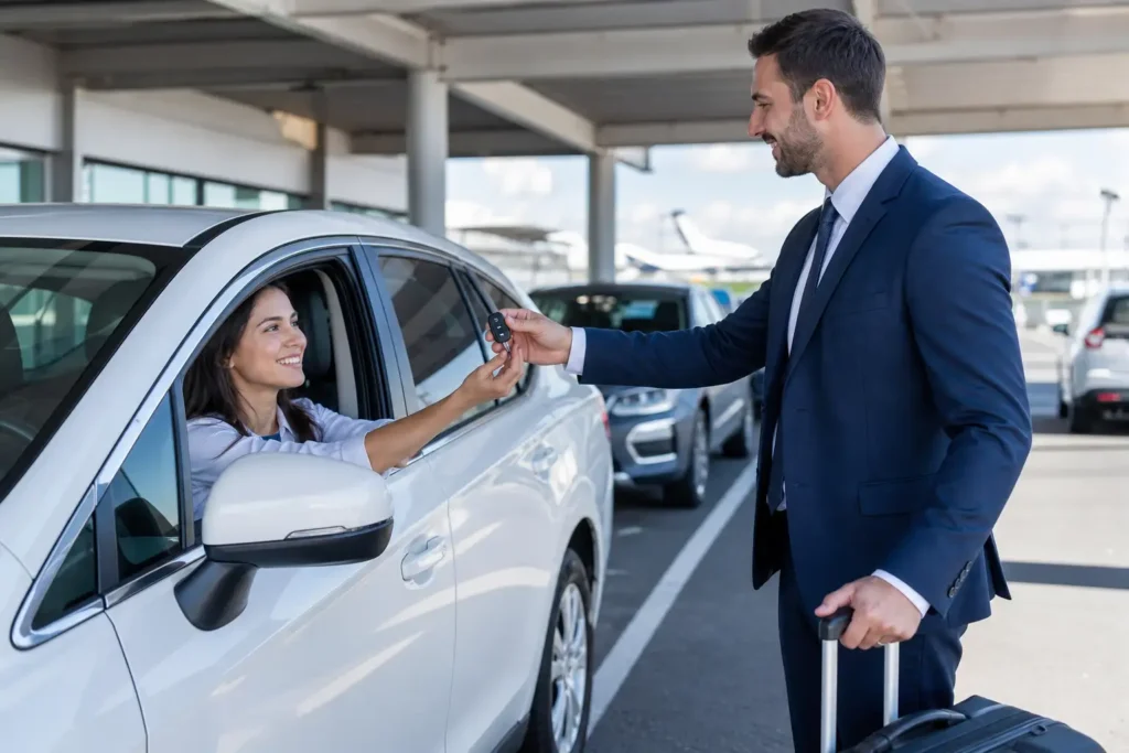 Airport car rental with unlimited mileage